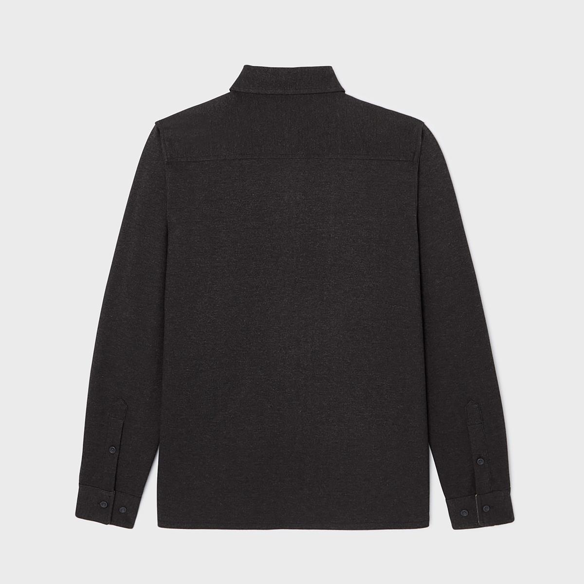 Kreukvrij gebreid overshirt - Zwart