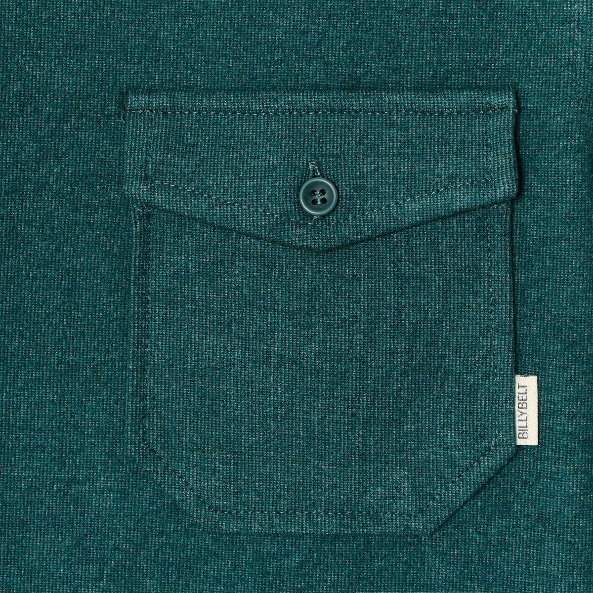 Kreukvrij gebreid overshirt - Donkergroen