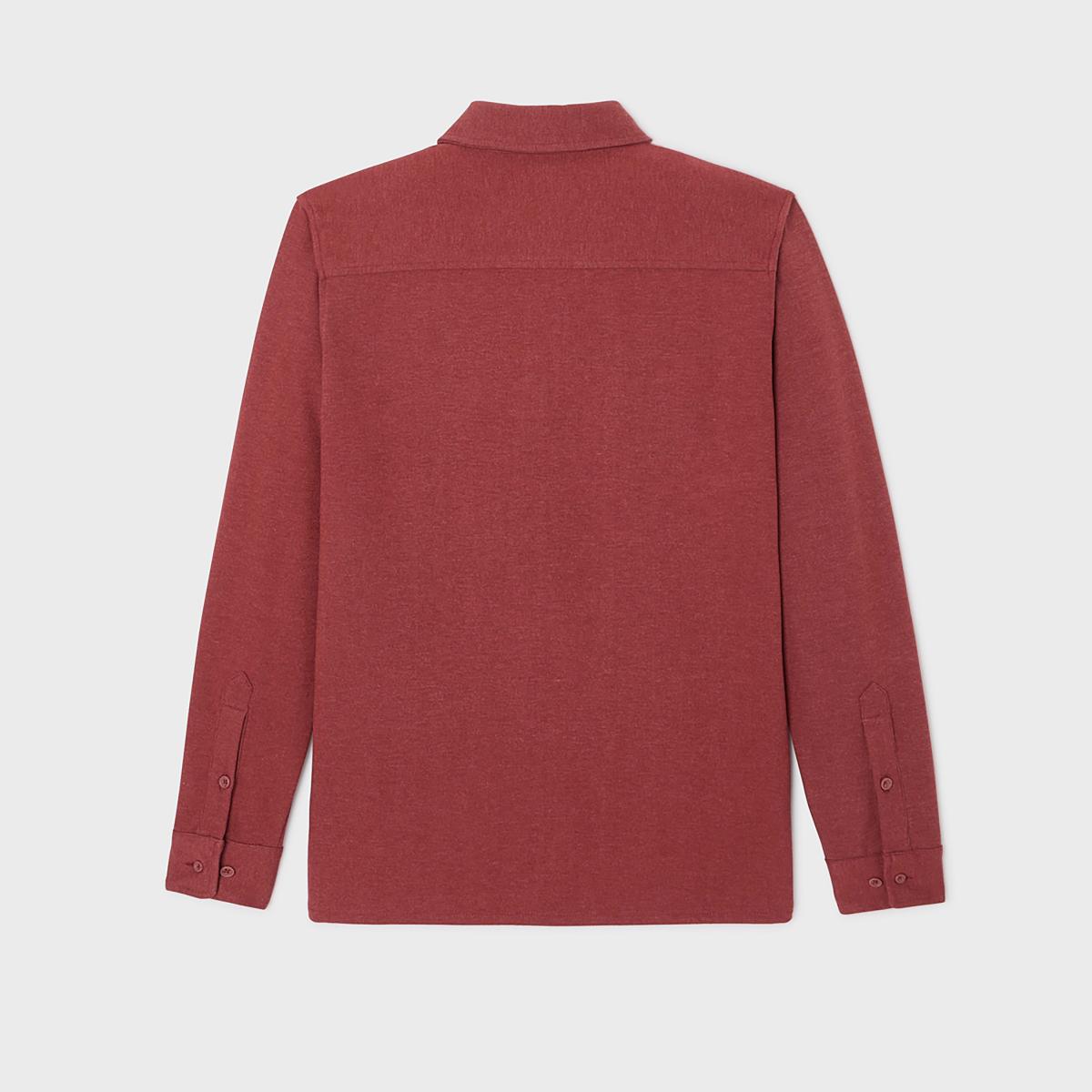 Kreukvrij gebreid overshirt - Bordeaux - Rood