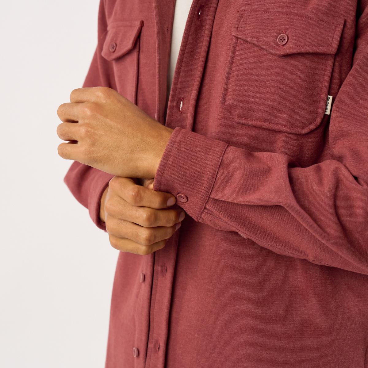 Surchemise en maille infroissable - Bordeaux - Rouge