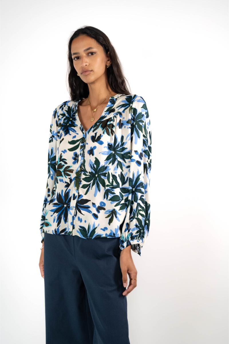 Hemd - Sydney - Blue Flowers