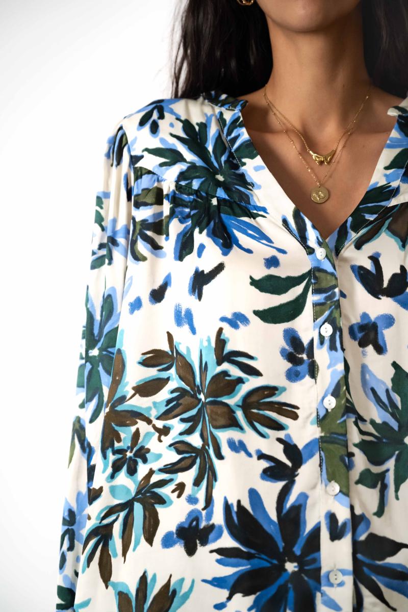 Hemd - Sydney - Blue Flowers