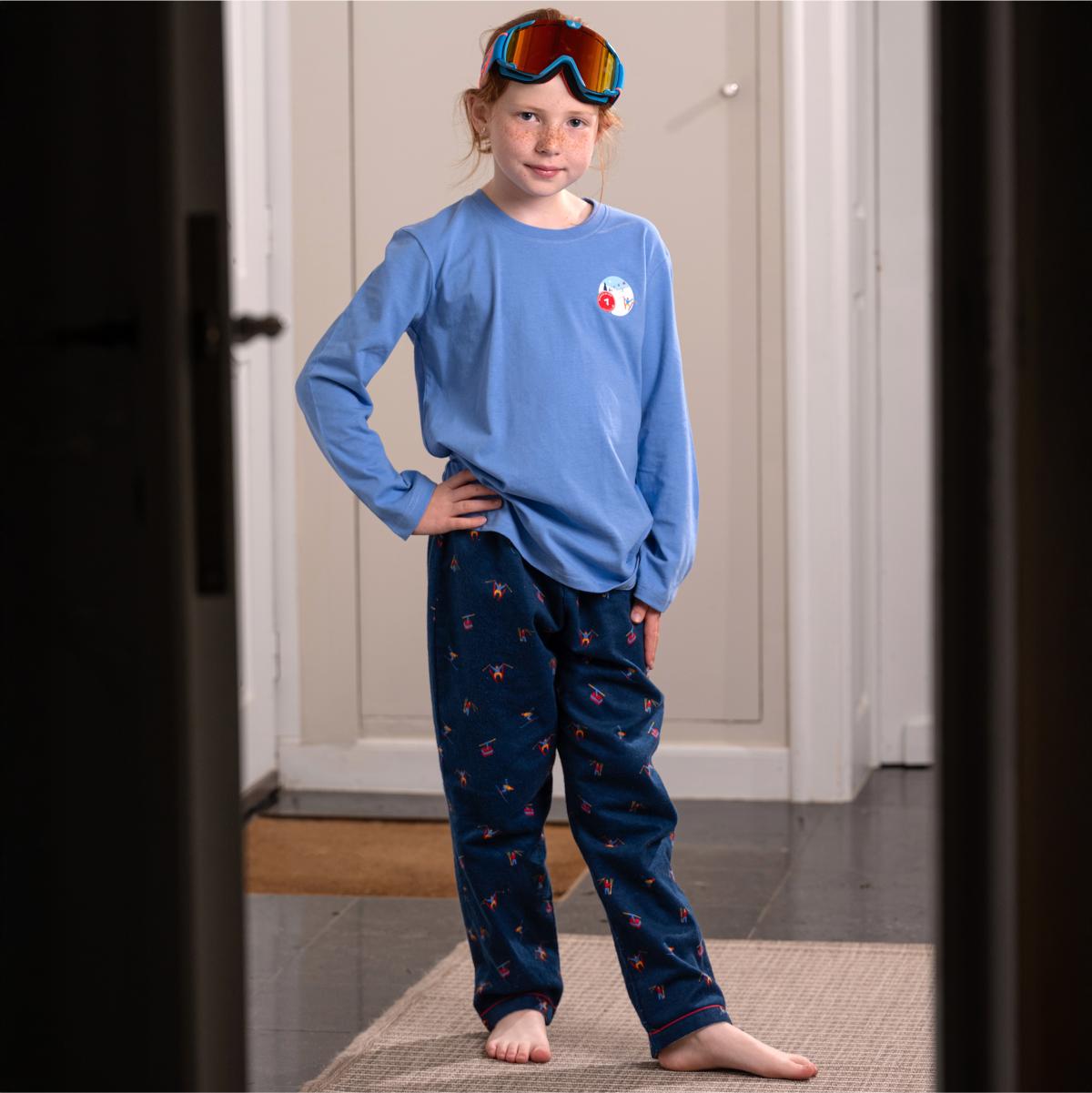 Pyjama flannelle et jersey - Kid - Blanc Et Bleu