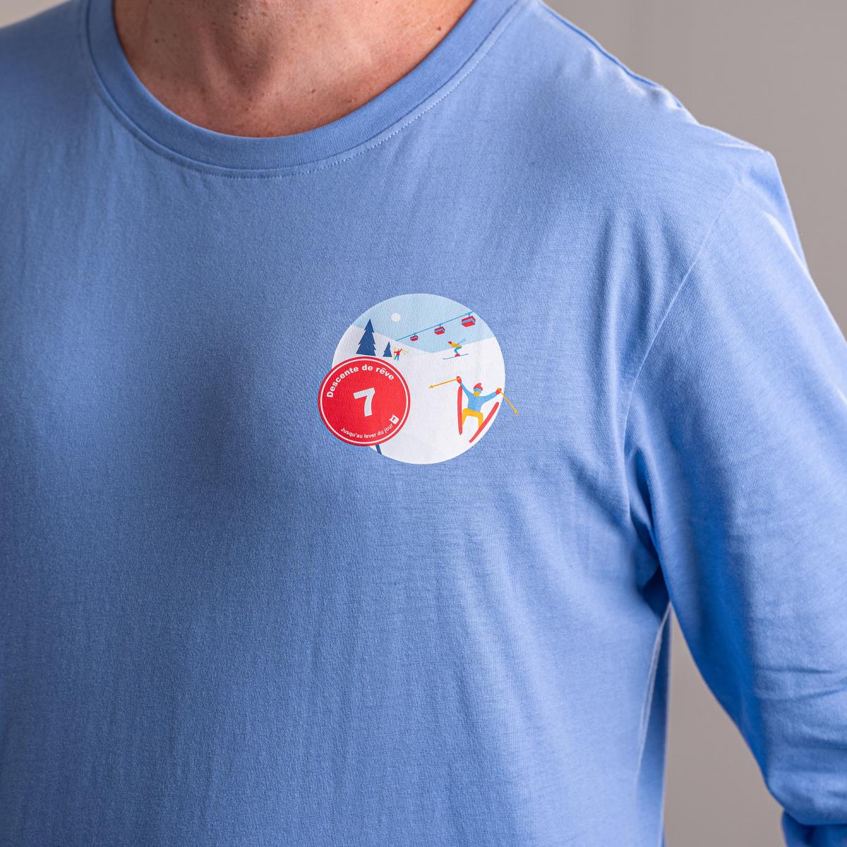 Pyjama flannelle et jersey - Homme - Blanc Et Bleu