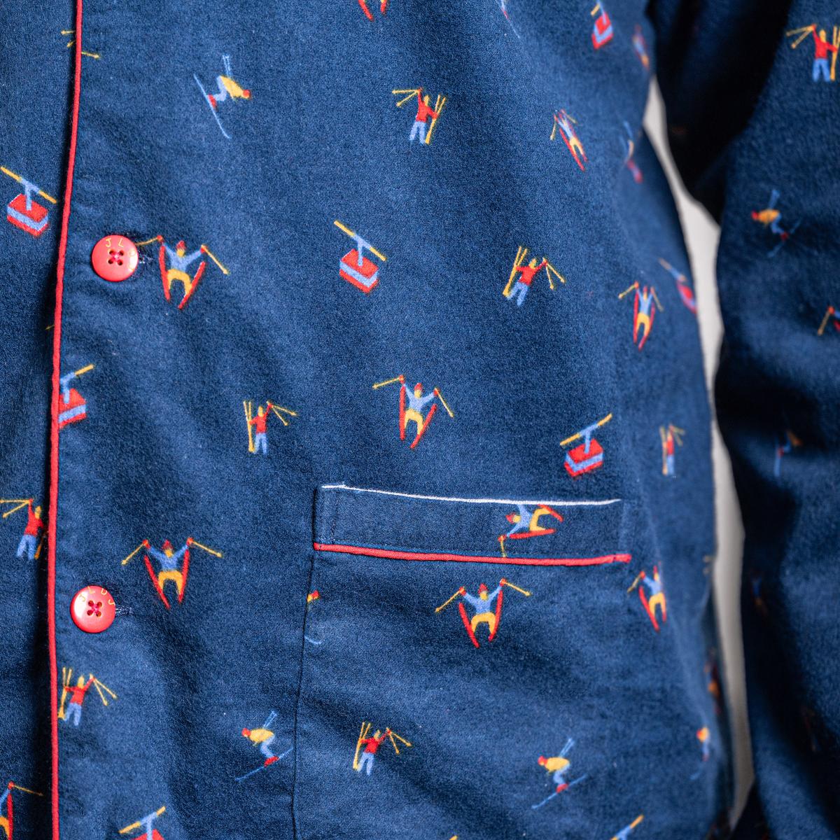 Flanellen pyjama - Man - Blauw