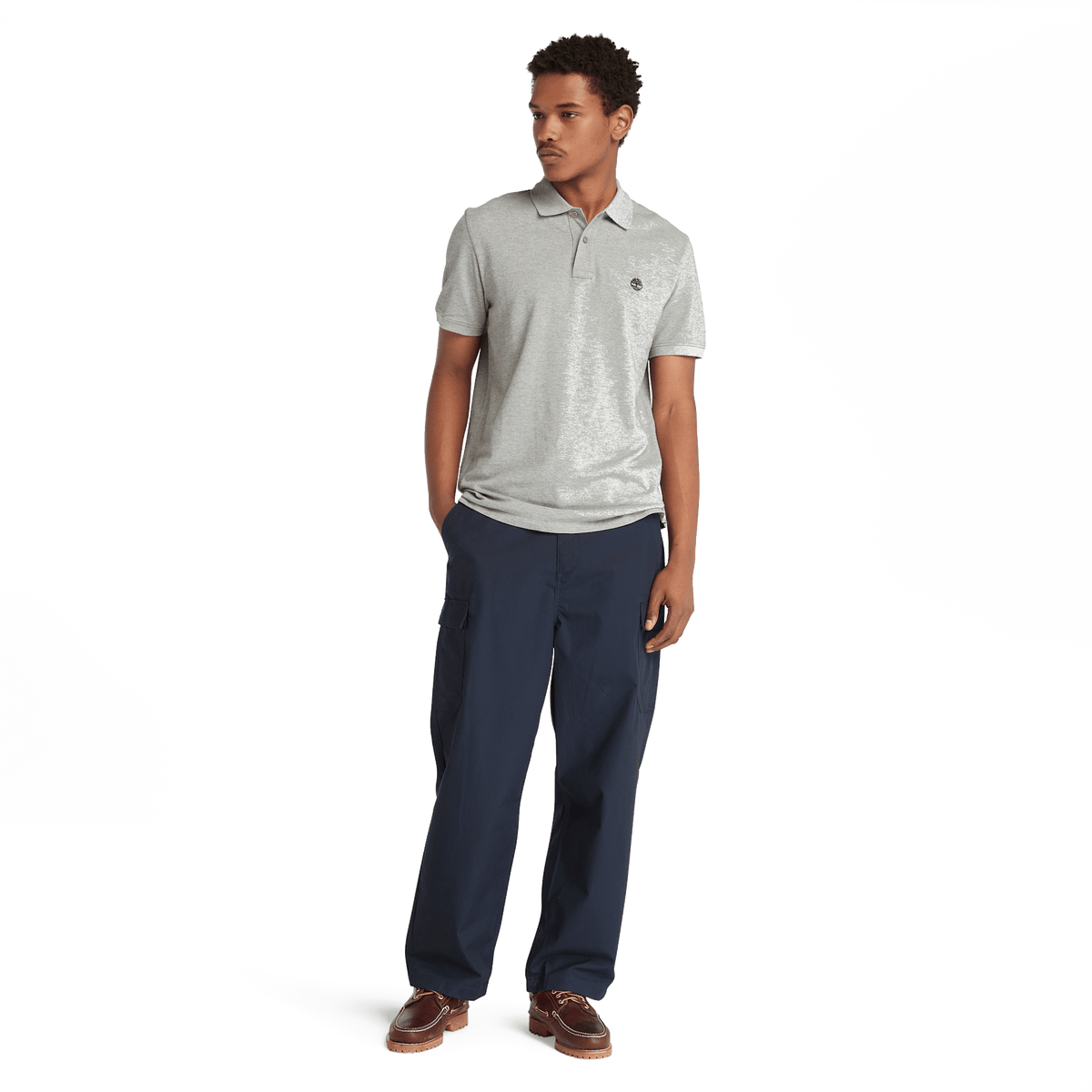 Millers River Pique Short Sleeve Polo Medium Grey Heather