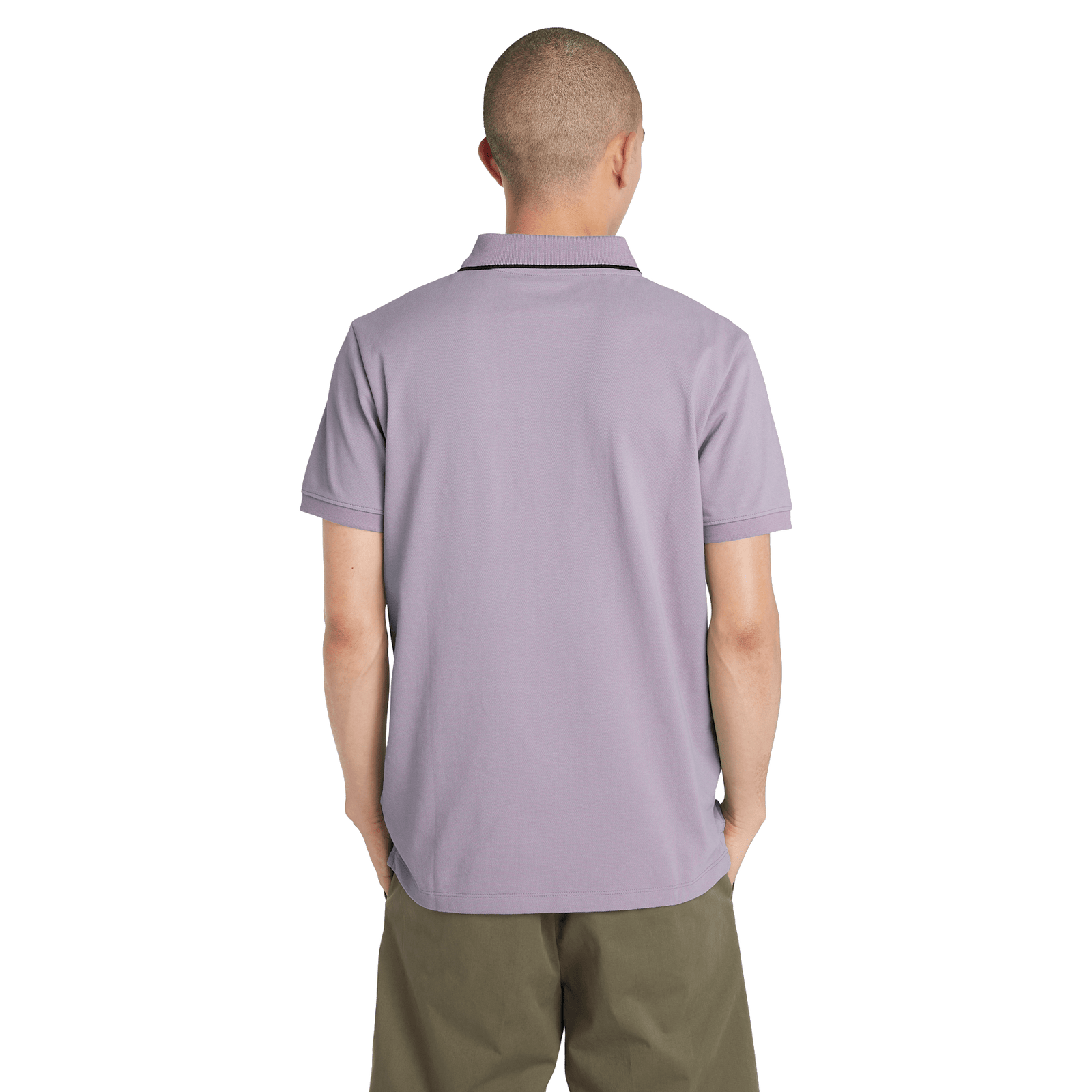 Millers River Printed Neck Short Sleeve Polo Purple Ash