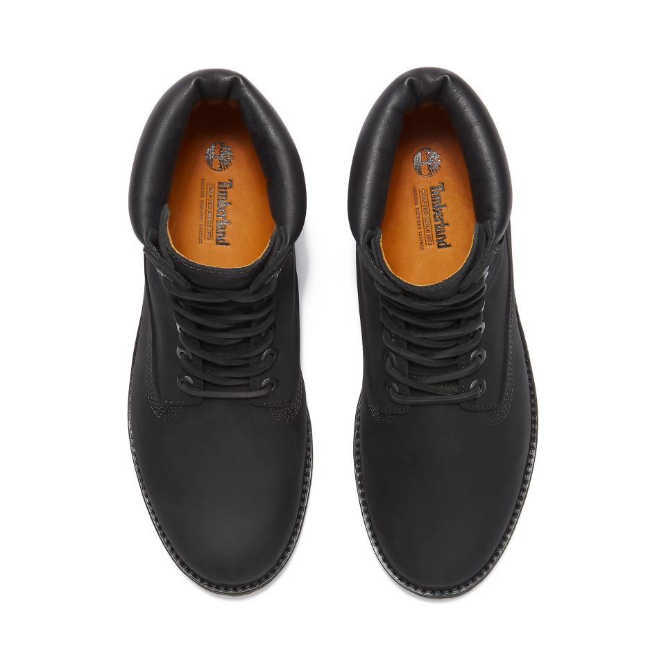 Timberland Premium 6 Inch Lace Up Waterproof Boot Black Nubuck