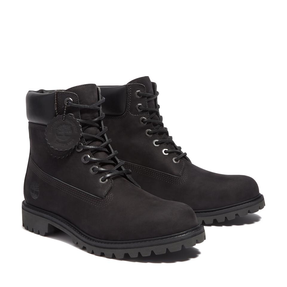 Timberland Premium 6 Inch Lace Up Waterproof Boot Black Nubuck