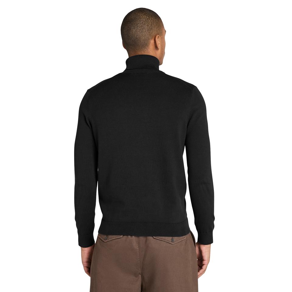 Williams River Turtle Neck Cotton Sweater Black