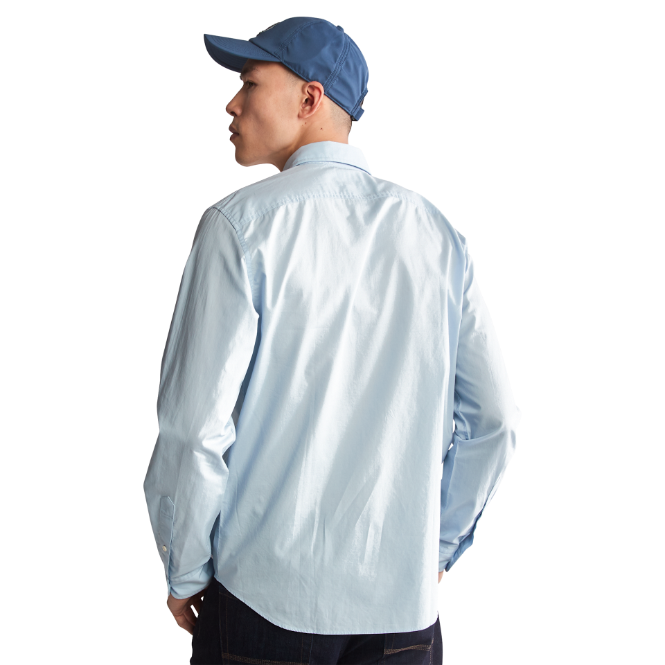 SACO RIVER Solid Poplin Long Sleeve Shirt SKYWAY