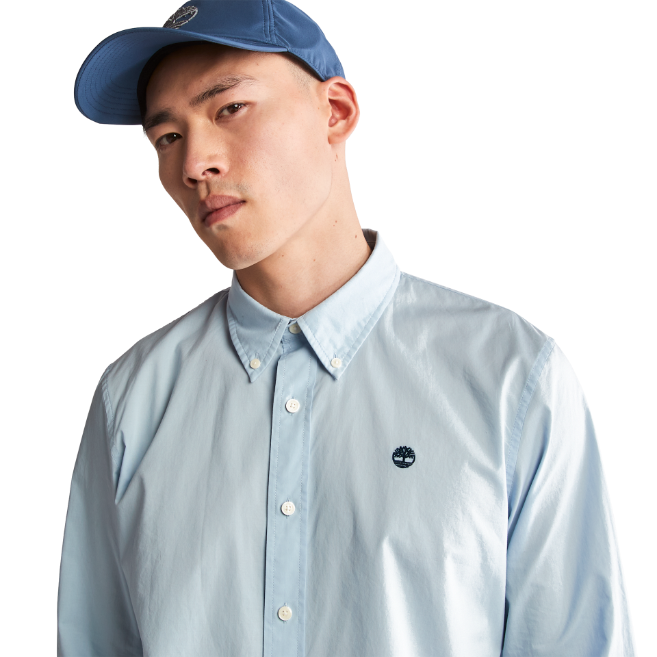 SACO RIVER Solid Poplin Long Sleeve Shirt SKYWAY