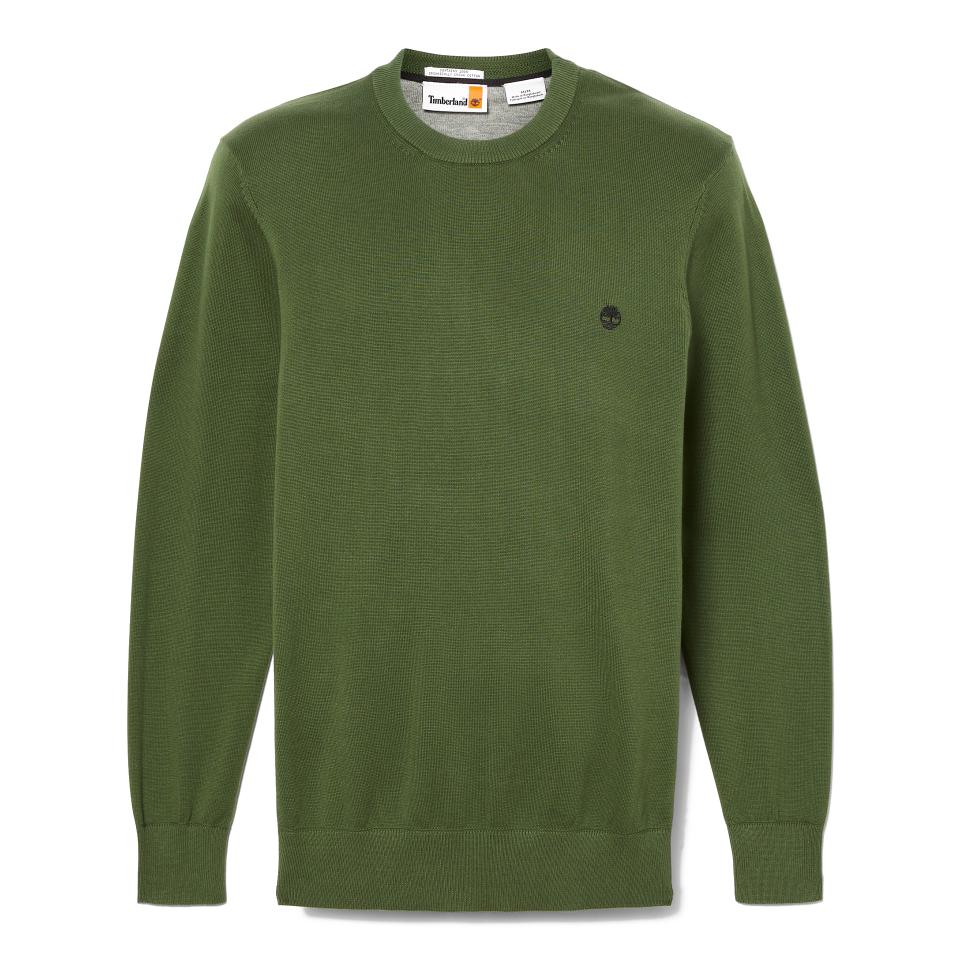 Williams River Cotton Yd Sweater Black Forest Green