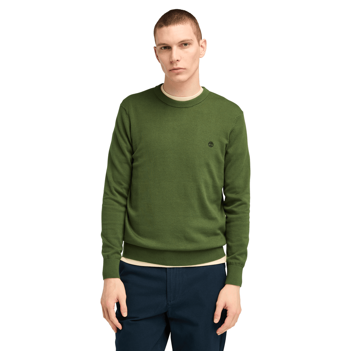 Williams River Cotton Yd Sweater Black Forest Green