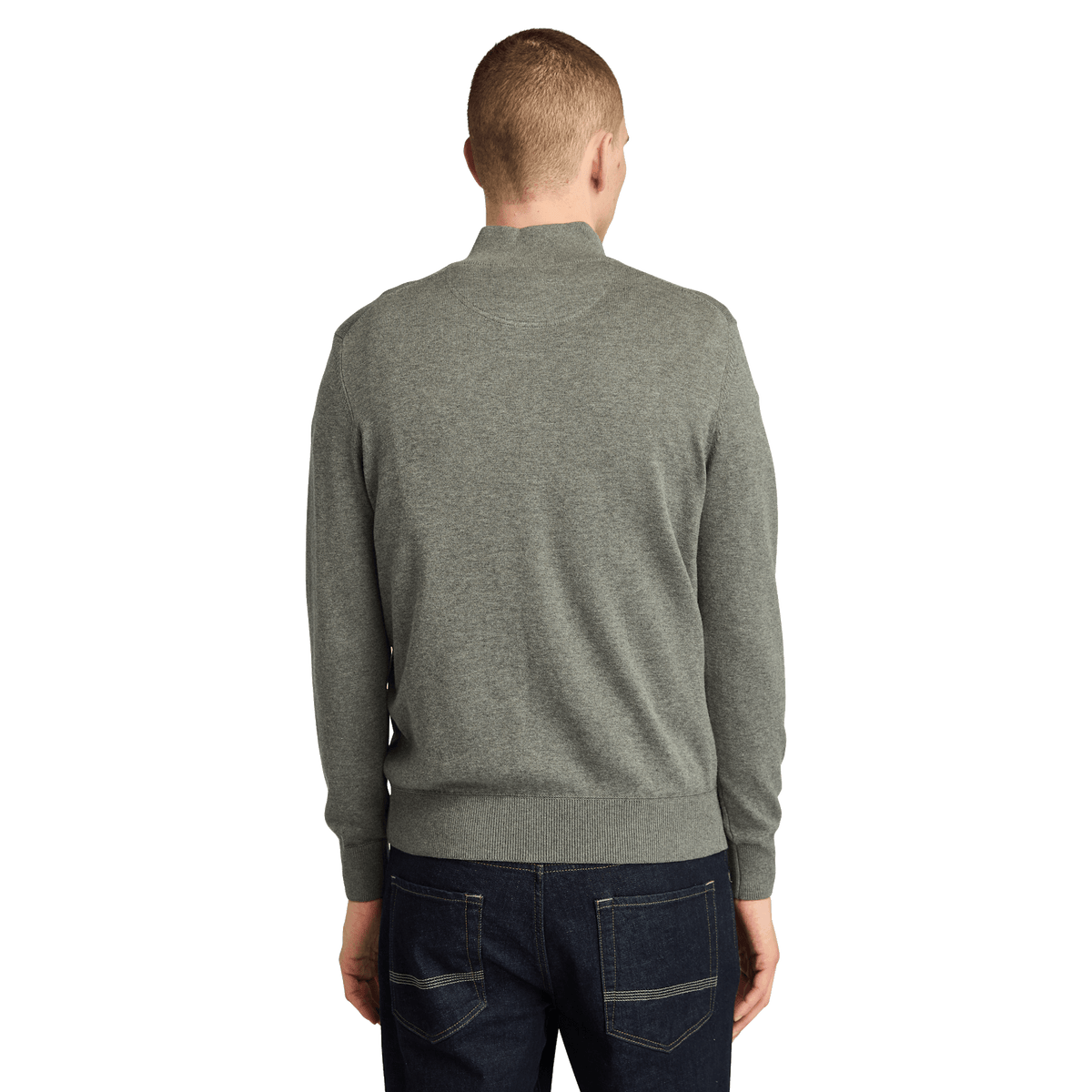 Williams River Cotton Yd 1/4 Zip Sweater Dark Grey Heather