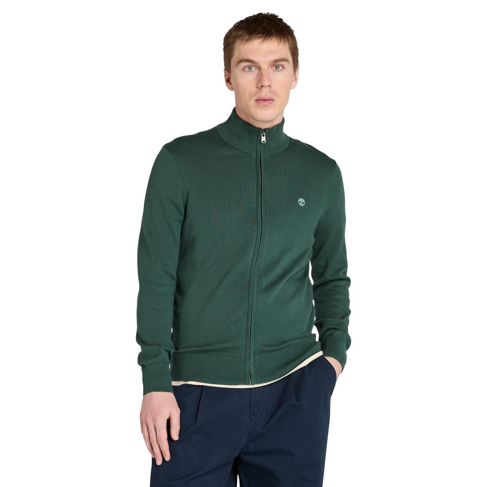 Williams River Cotton Yd Full Zip Sweater Green Gables