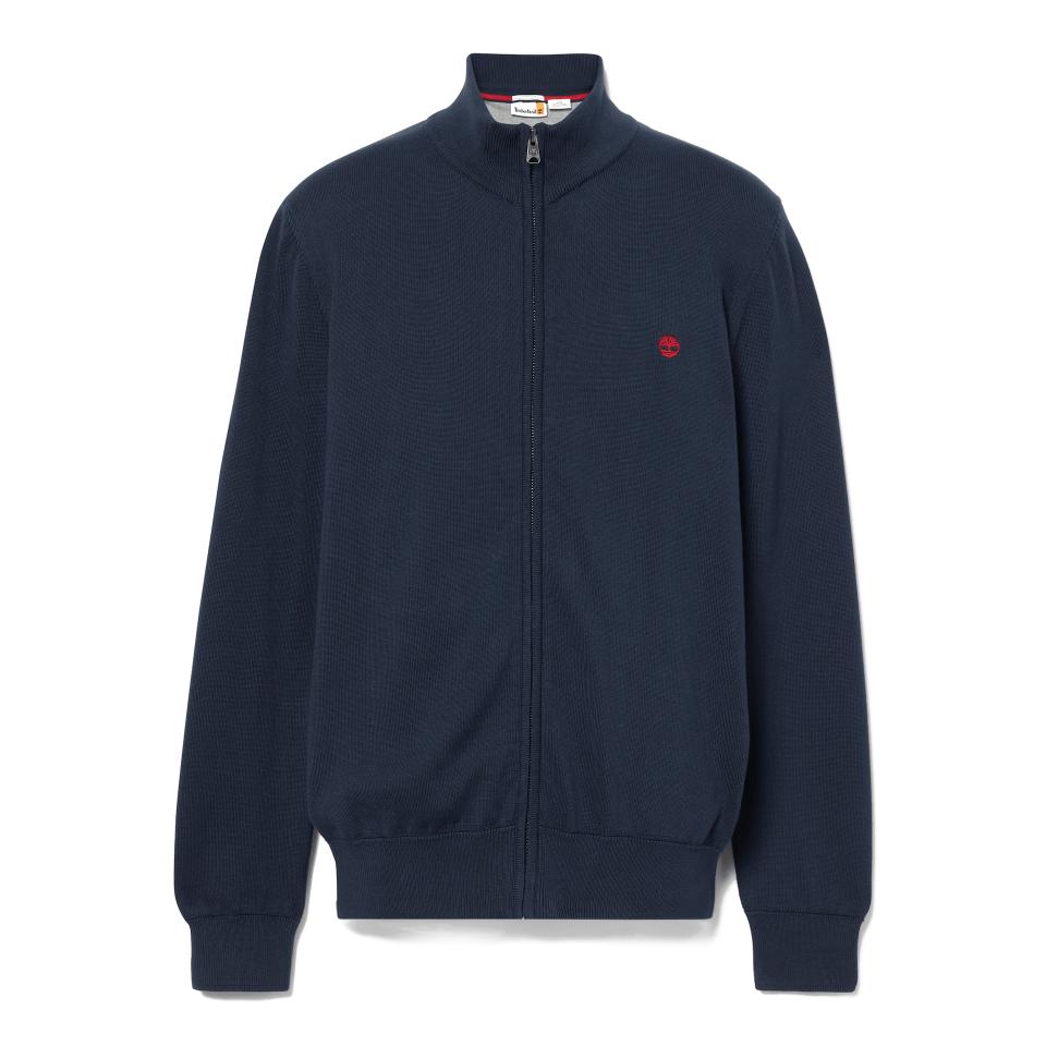 Williams River Cotton Yd Full Zip Sweater Dark Sapphire