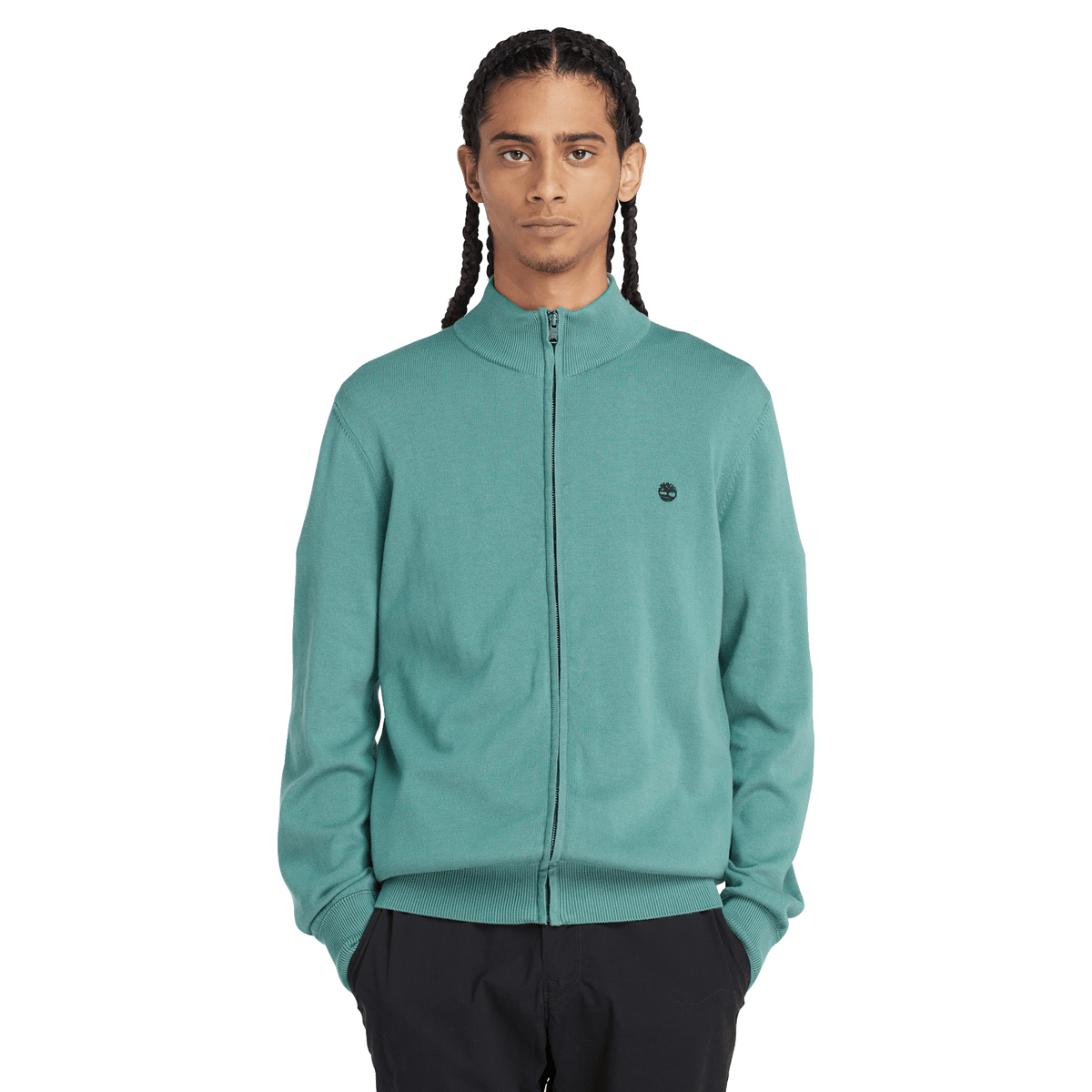 Williams River Cotton Yd Full Zip Sweater Sea Pine