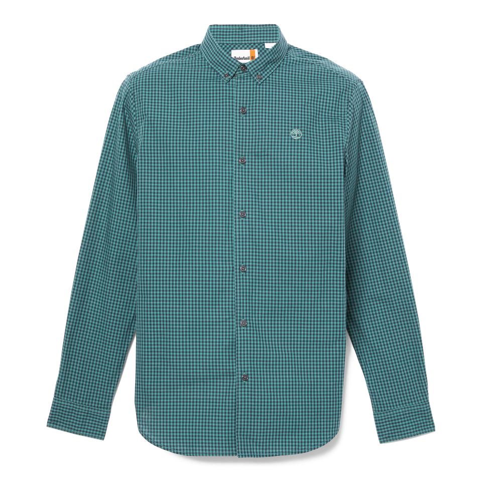 Micro Gingham Poplin Shirt Sea Pine Yd