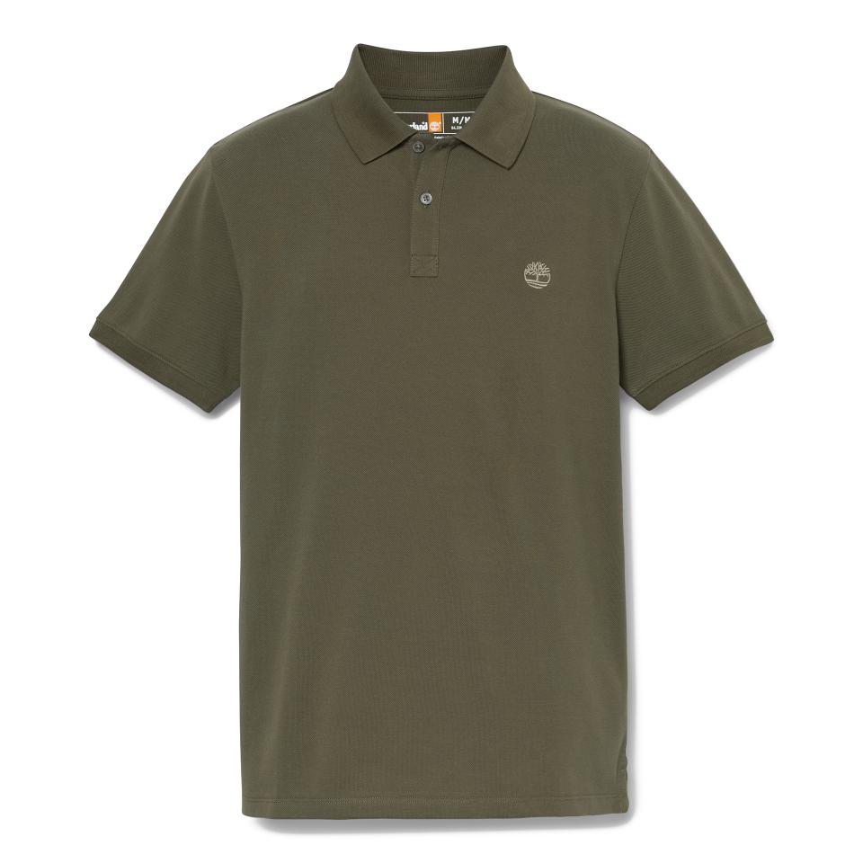 Oyster River Chest Logo Ss Polo (Slim) Leaf Green-Cassel Earth