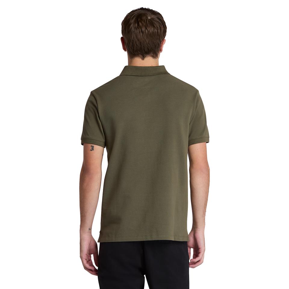 Oyster River Chest Logo Ss Polo (Slim) Leaf Green-Cassel Earth