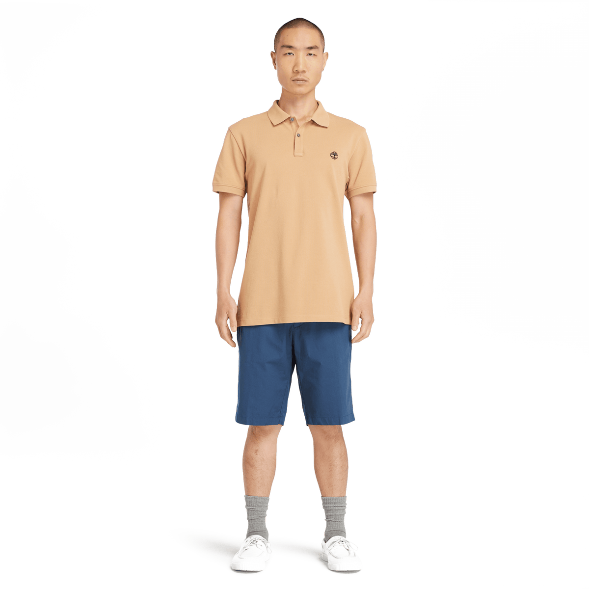 Oyster River Chest Logo Ss Polo (Slim) Light Wheat Boot