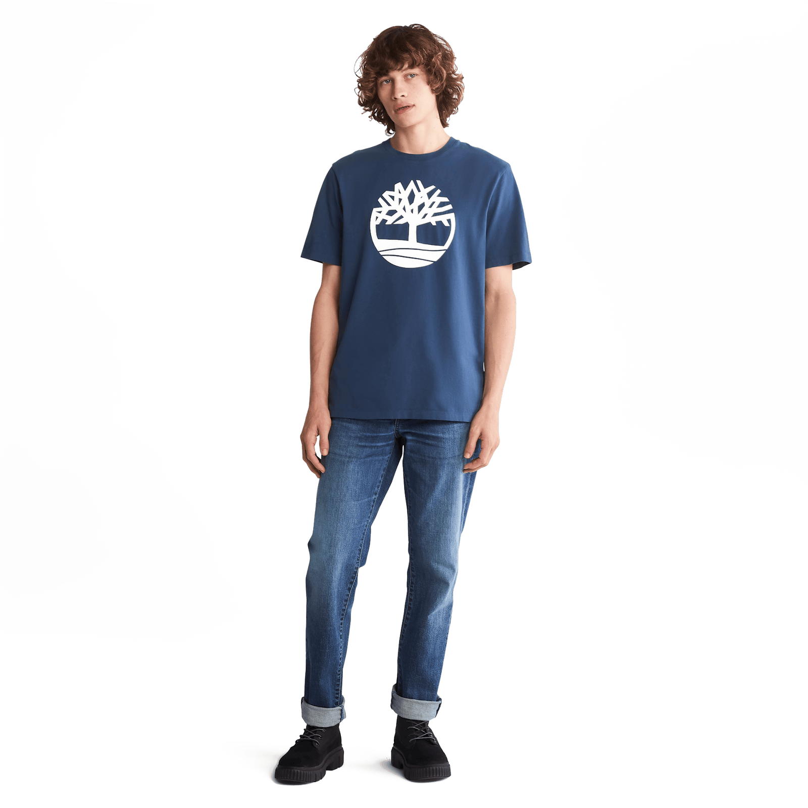 Kennebec River Tree Logo Short Sleeve Tee Dark Denim