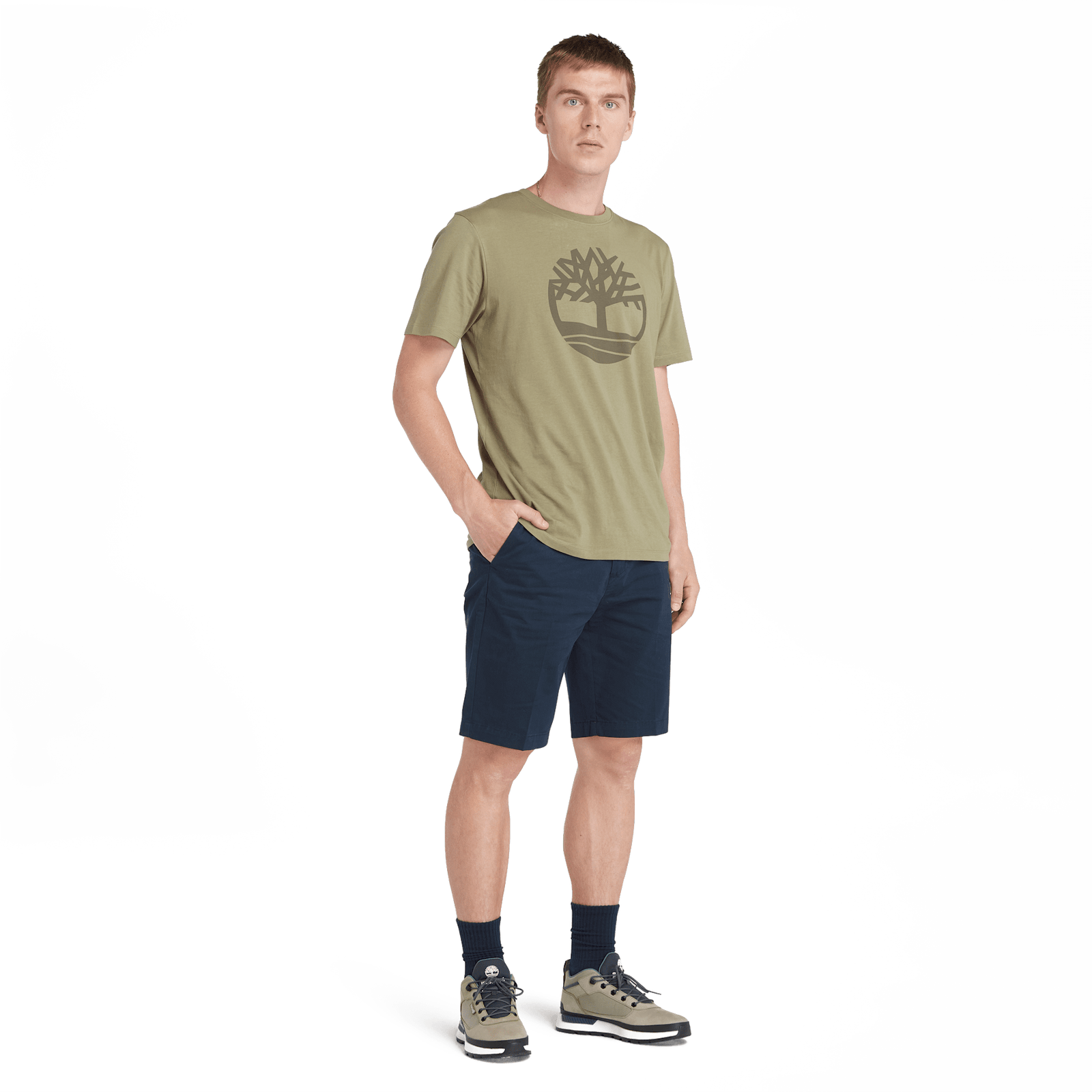 Kennebec River Tree Logo Short Sleeve Tee Cassel Earth/Grape Leaf