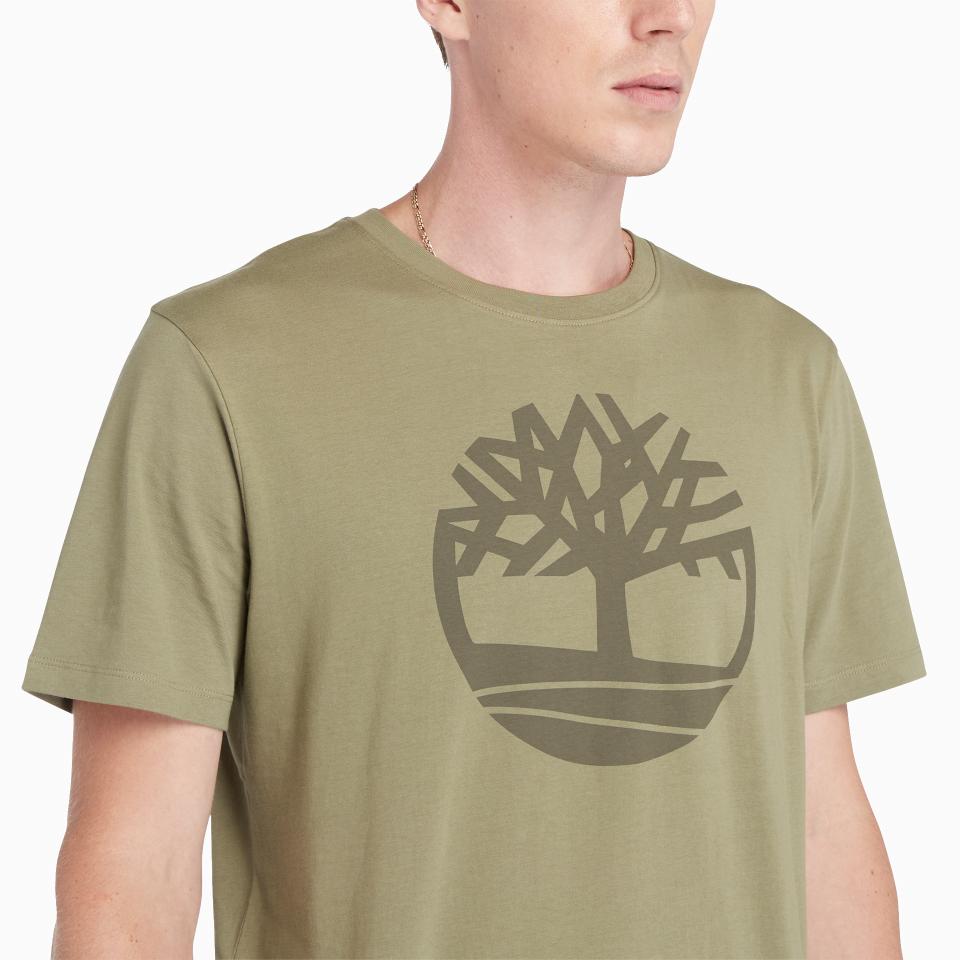 Kennebec River Tree Logo Short Sleeve Tee Cassel Earth/Grape Leaf