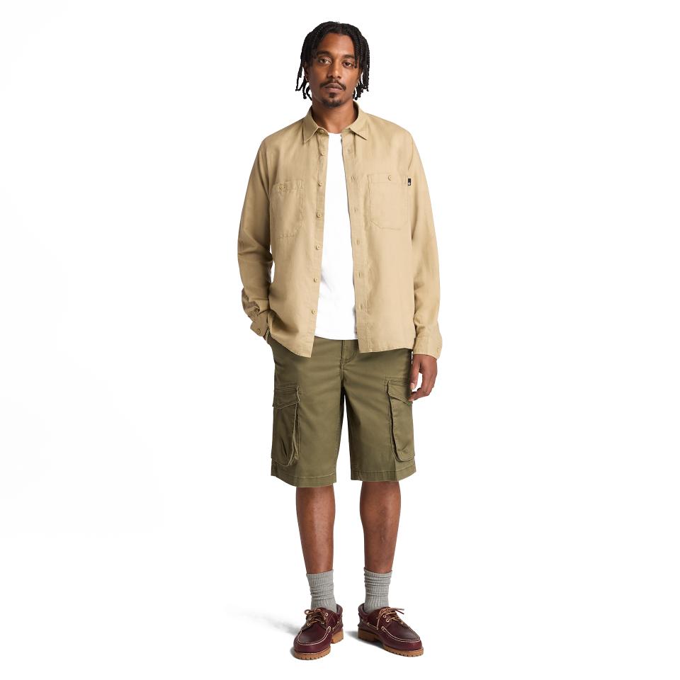 Twill Cargo Shorts Leaf Green