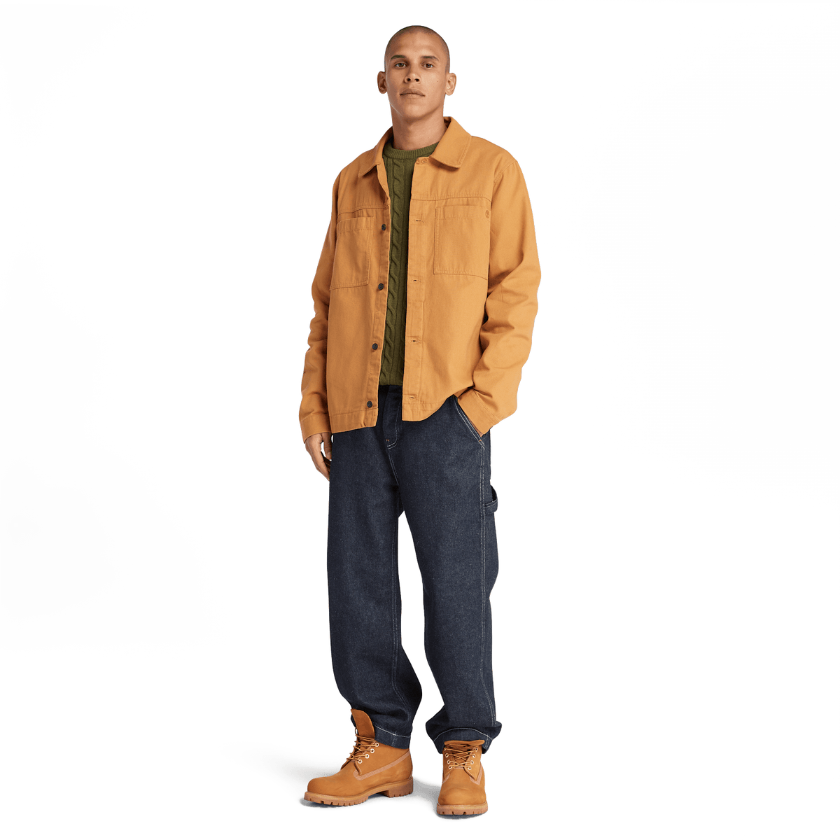 Phillips Brook Cable Crew Neck Sweater Dark Olive