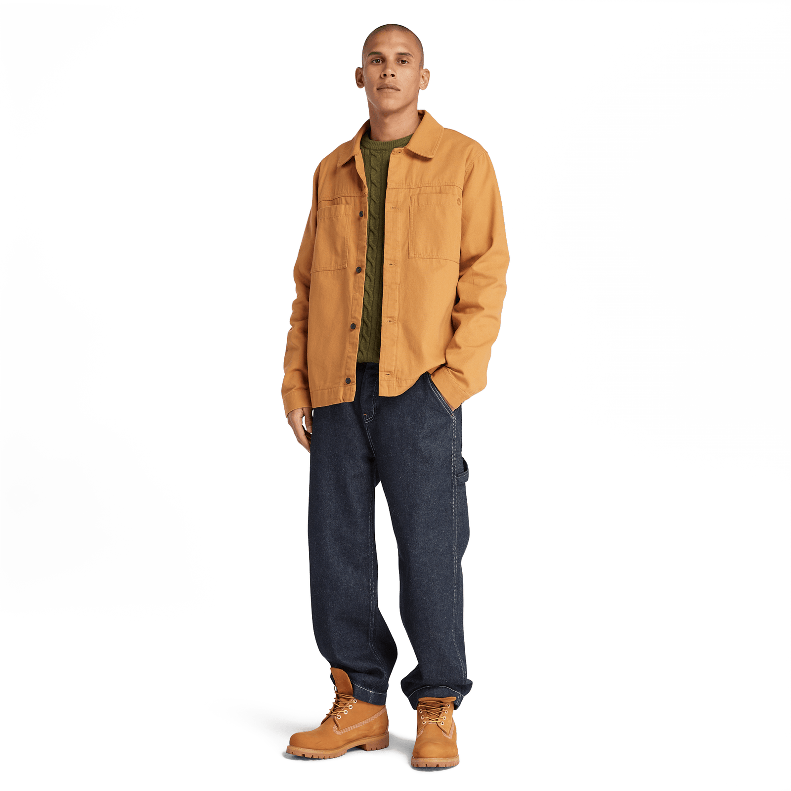 Phillips Brook Cable Crew Neck Sweater Dark Olive