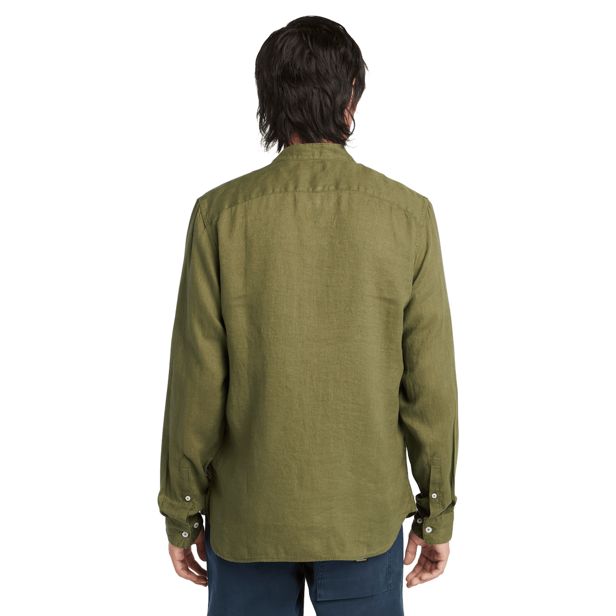 Mill Brook Linen Korean Collar Shirt Sphagnum