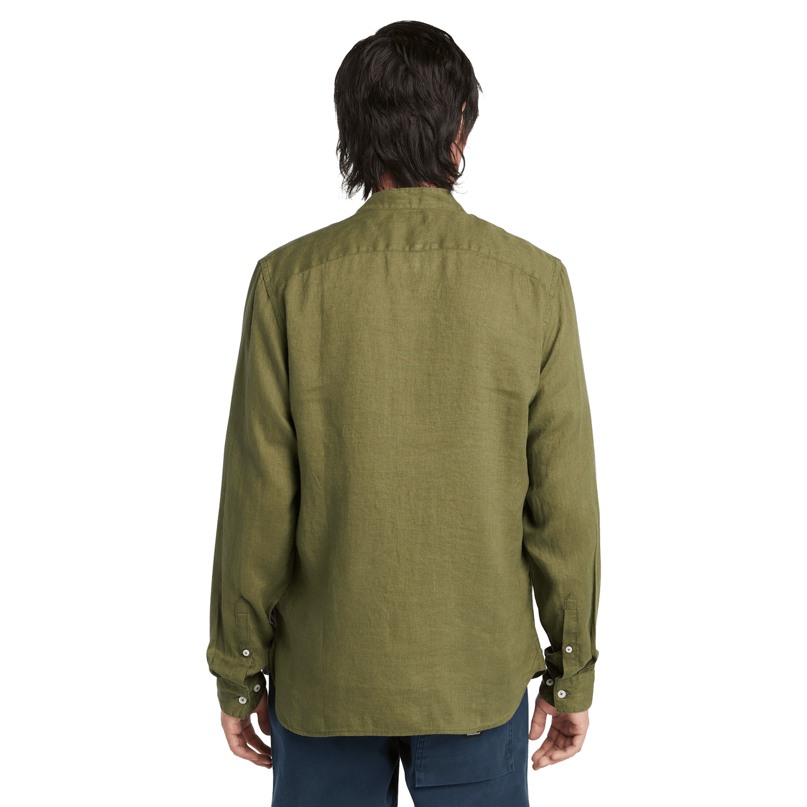 Mill Brook Linen Korean Collar Shirt Sphagnum