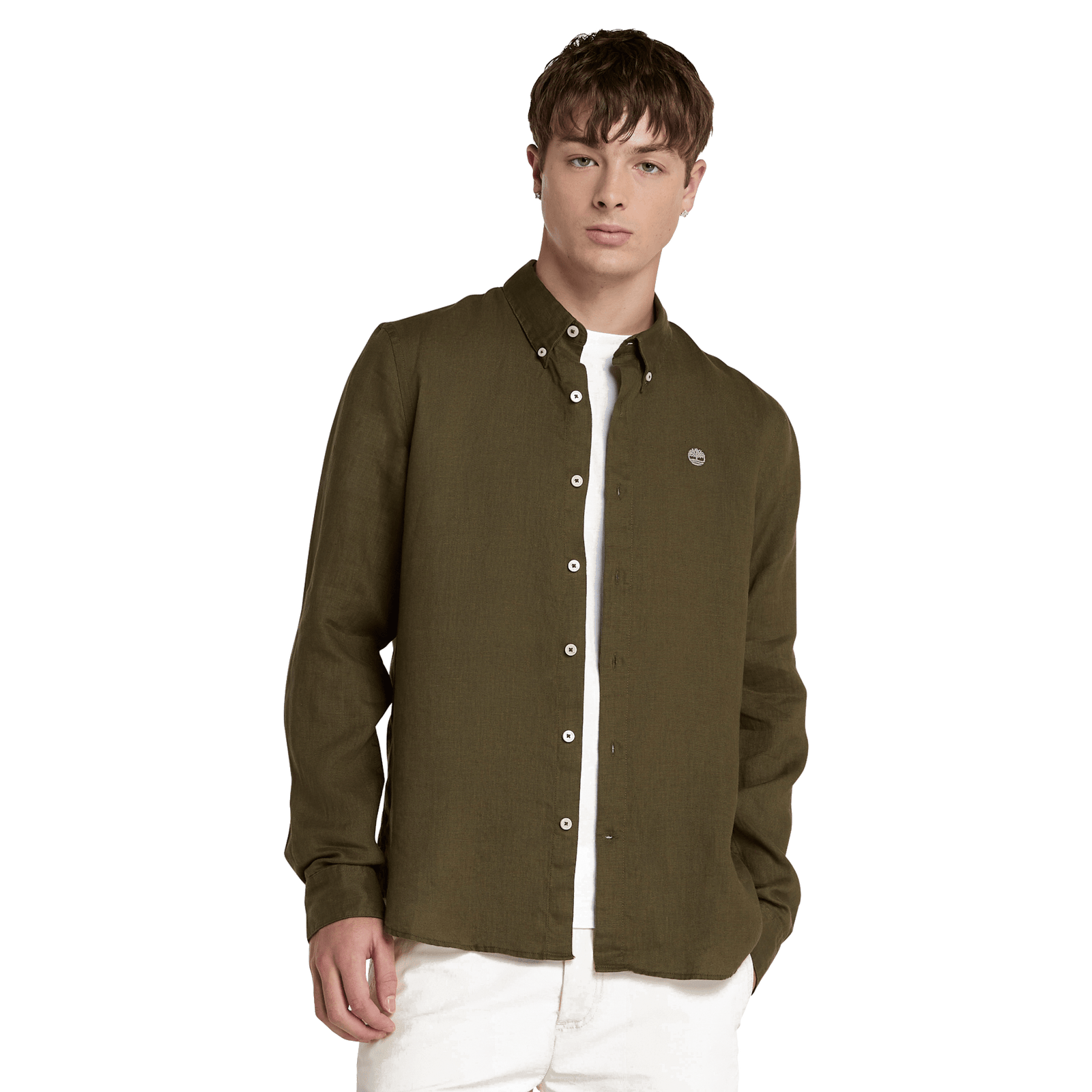 Mill Brook Linen Shirt Leaf Green