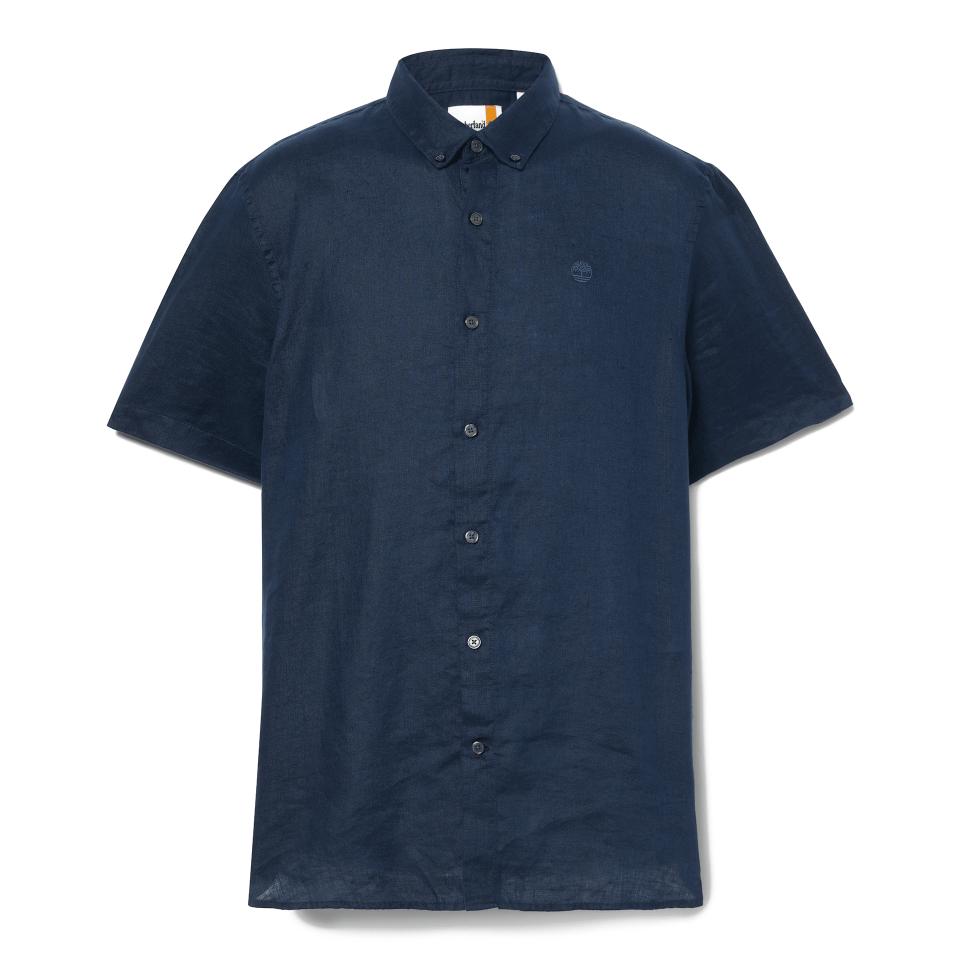 Mill Brook Linen Short Sleeve Shirt Dark Sapphire