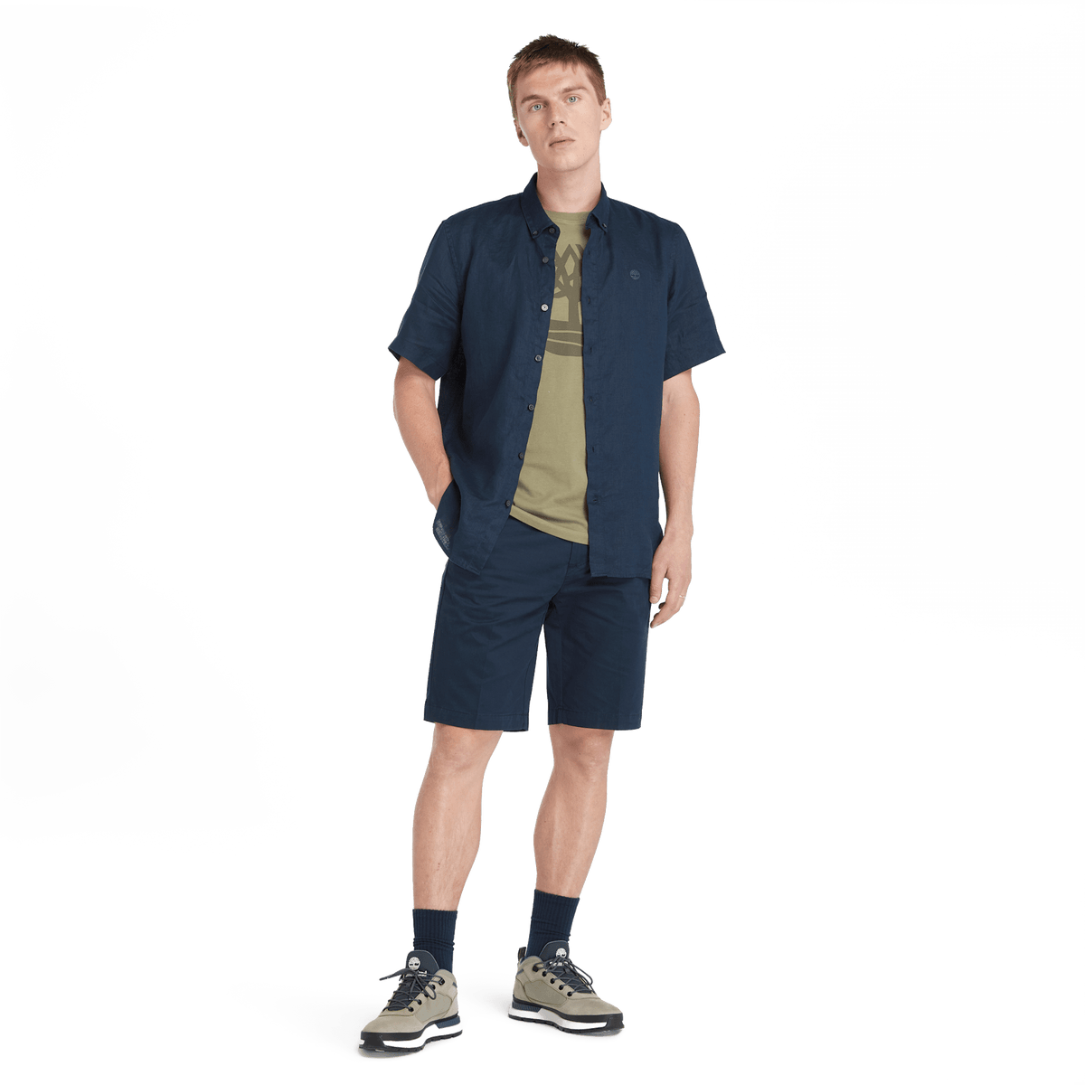 Mill Brook Linen Short Sleeve Shirt Dark Sapphire