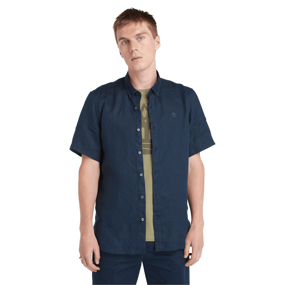 Mill Brook Linen Short Sleeve Shirt Dark Sapphire