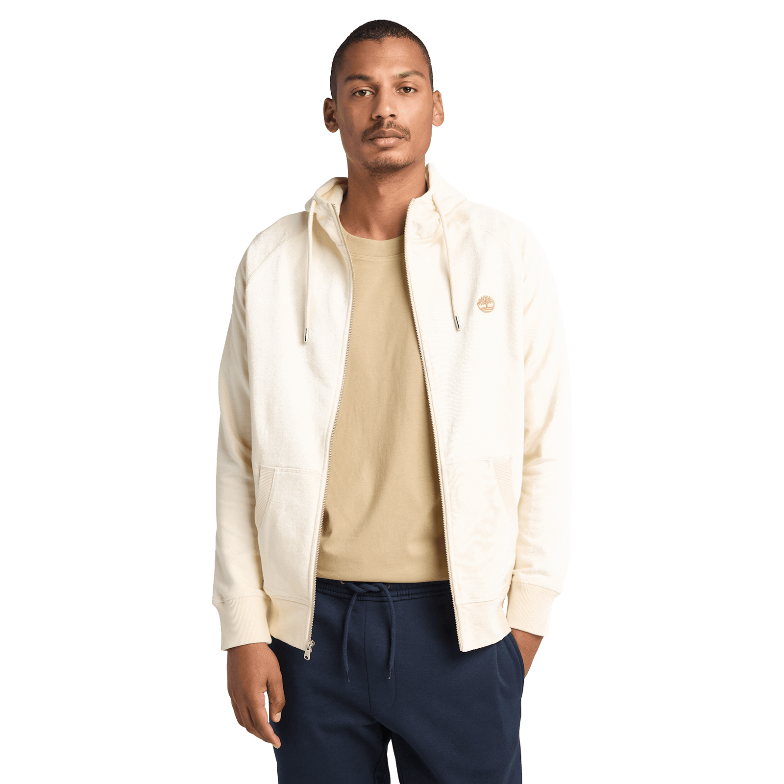 Exeter River Loopback Full Zip Hoodie White Smoke