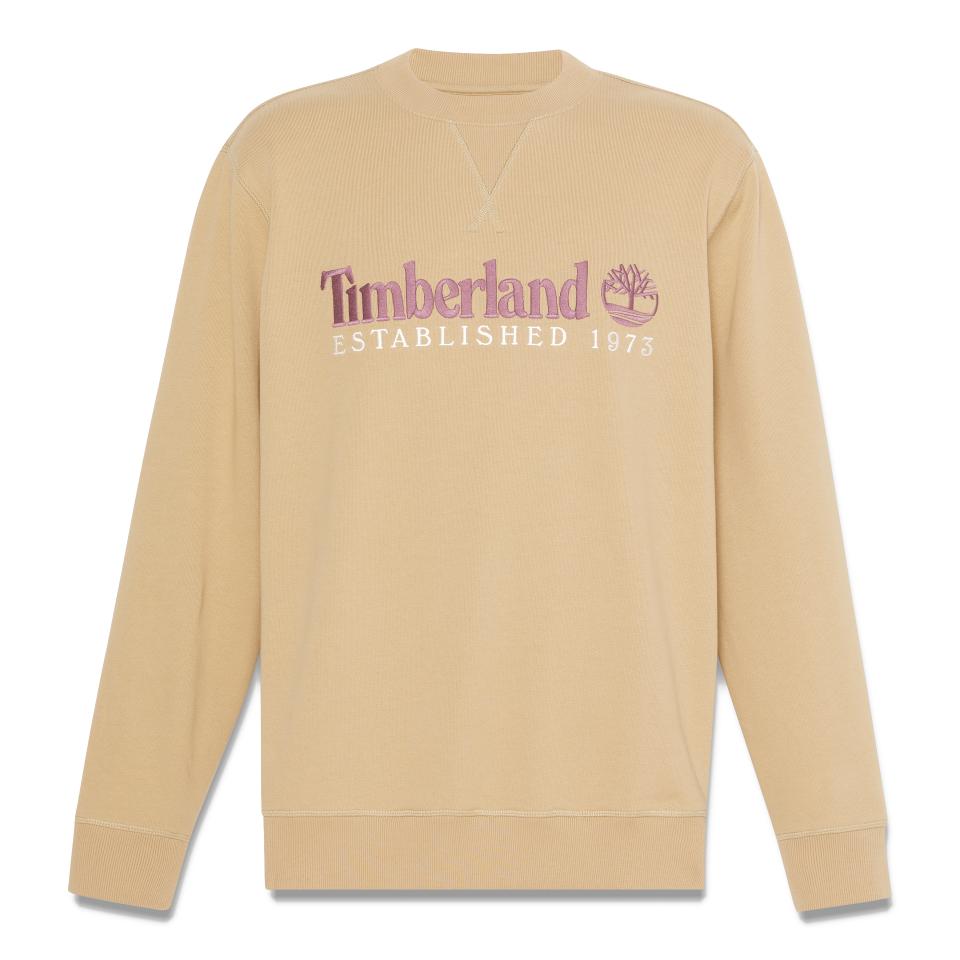 Established 1973 Embroidered Logo Crew Neck Sweatshirt Lemon Pepper