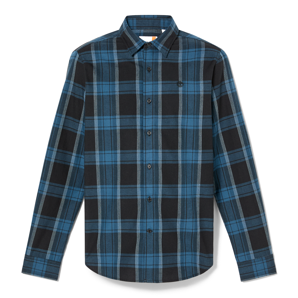 Herringbone Flannel Check Shirt BLACK YD