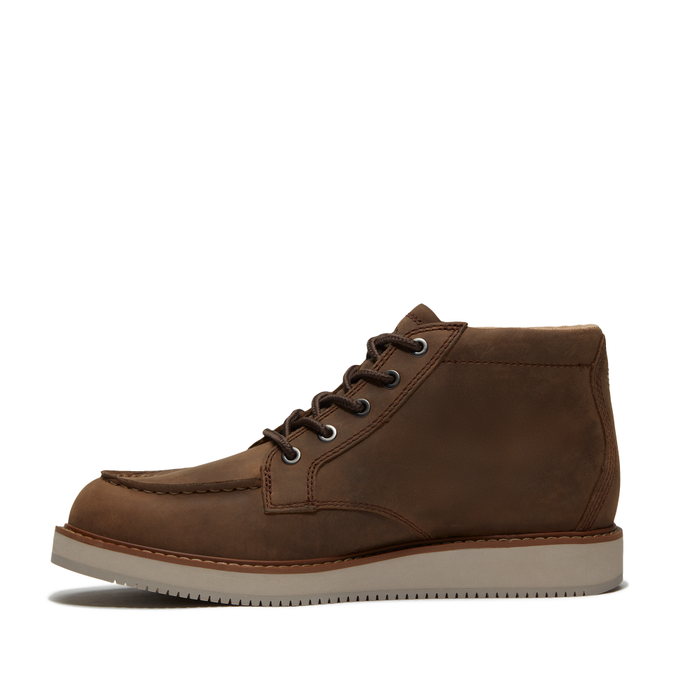 Redwood Edge Essntl Mid Lace Up Chukka Boot Dark Brown Full Grain
