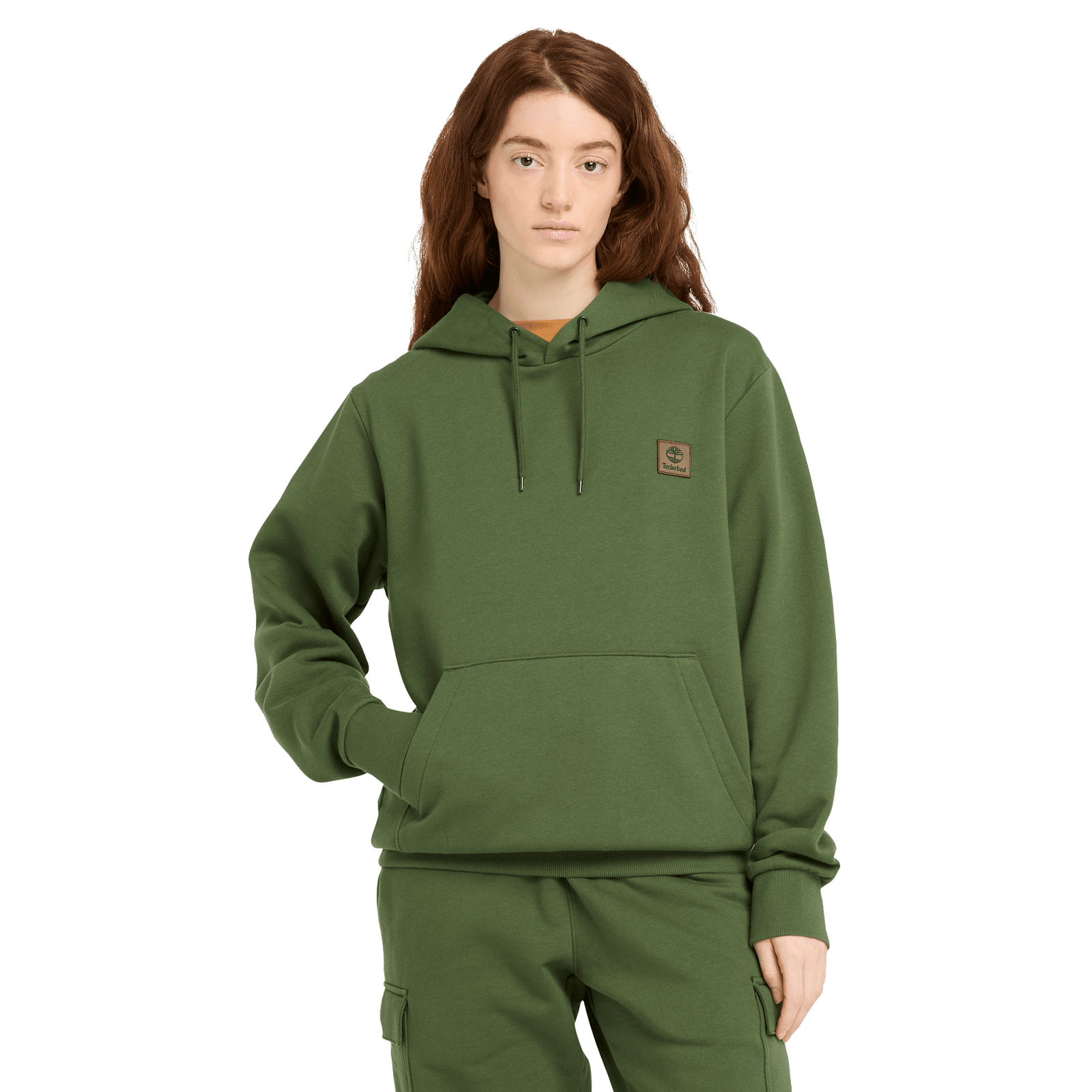 Woven Badge (Bb) Hoodie Black Forest Green