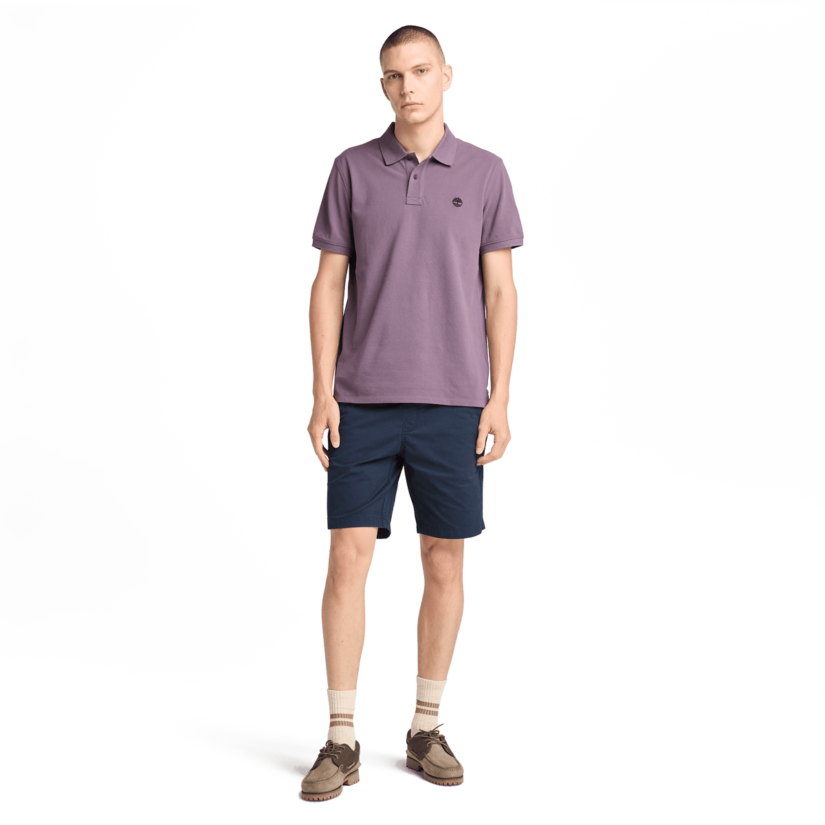 Millers River Pique Short Sleeve Polo Vintage Violet