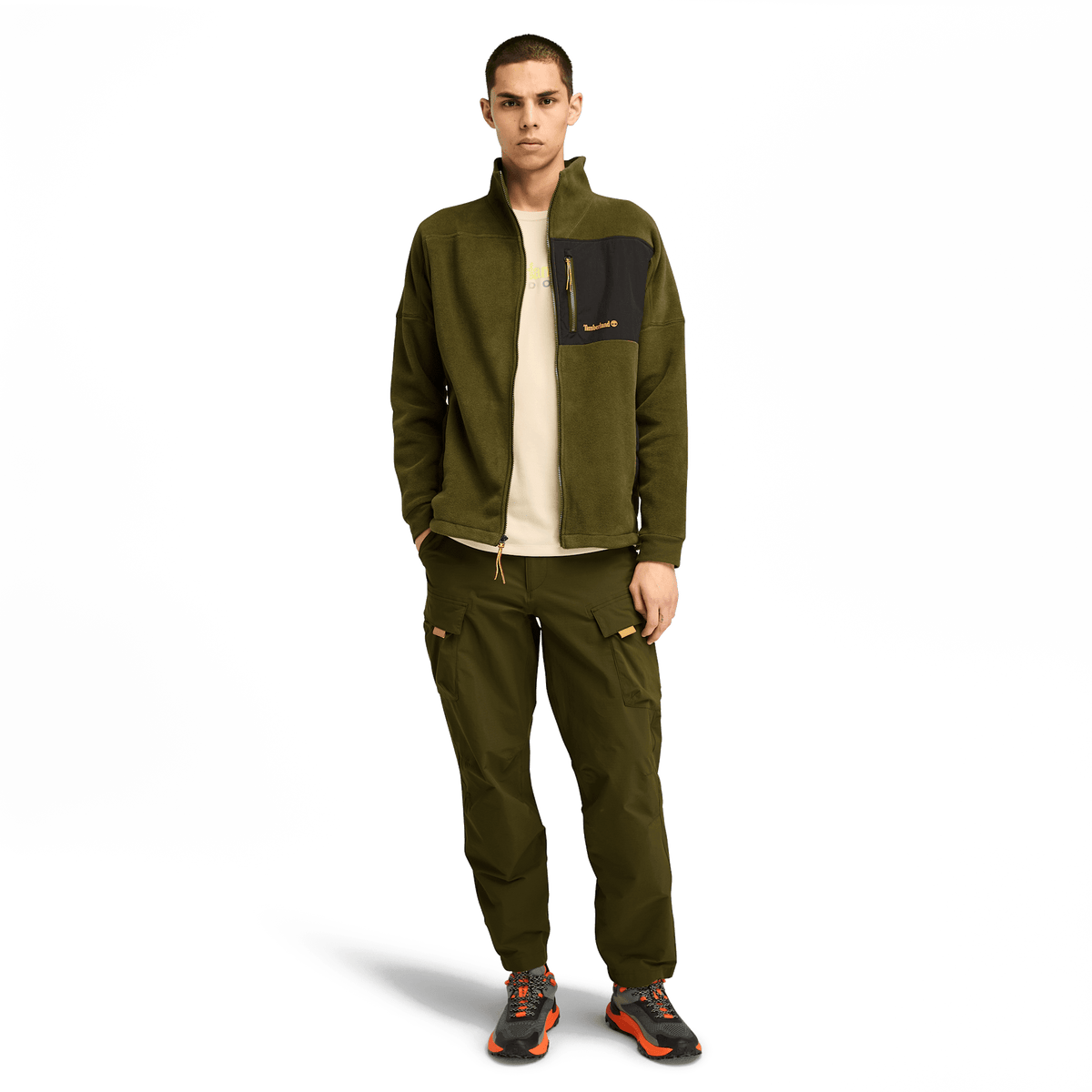 Polartec Mix Media Full Zip Fleece Dark Olive