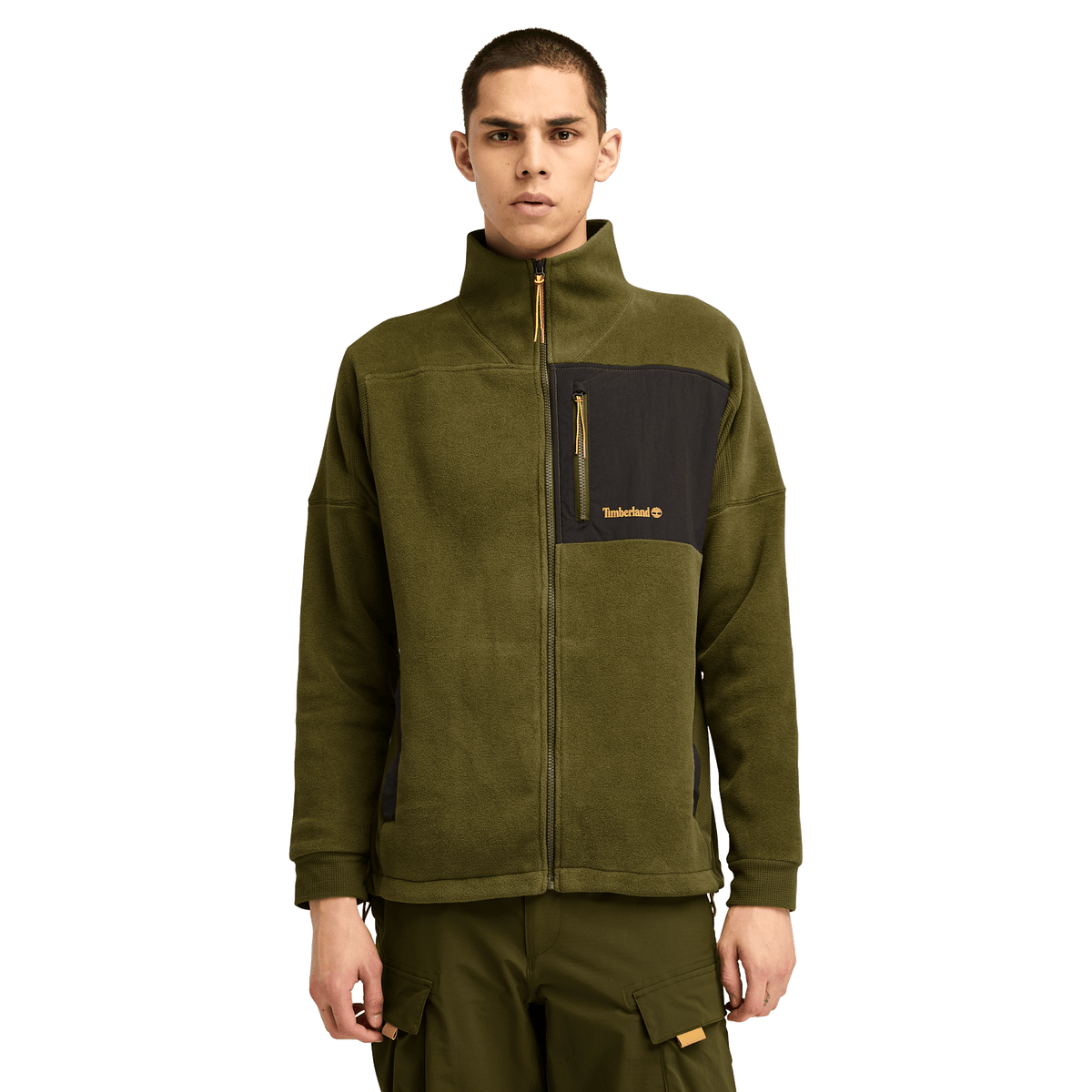 Polartec Mix Media Full Zip Fleece Dark Olive