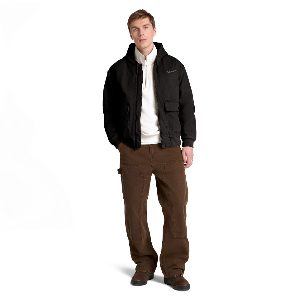 Insulated Canvas Bomber Black