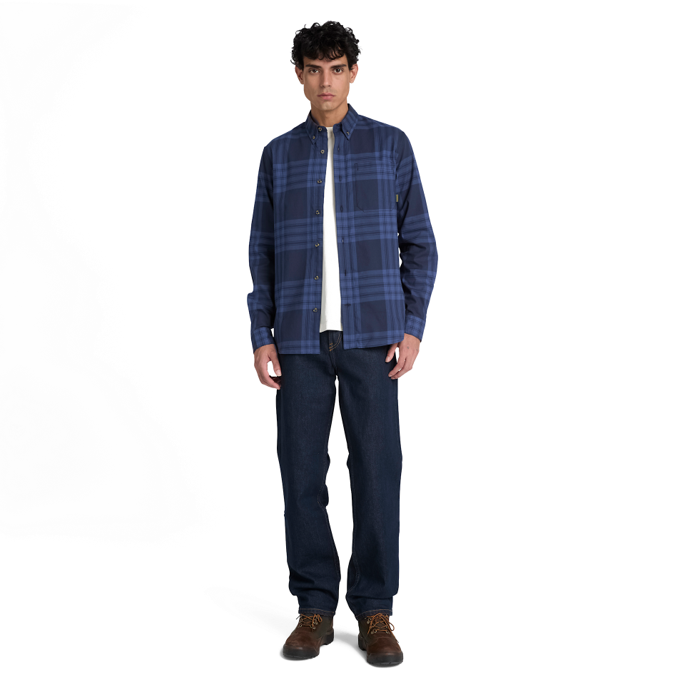 Twill House Check Shirt Dark Sapphire Yd