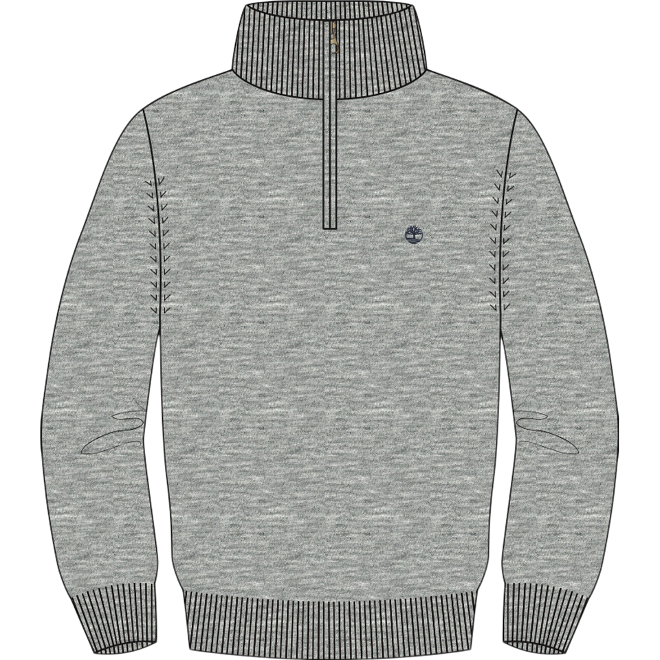 Oyster River Cotton 1/4 Zip Sweater Medium Grey Heather