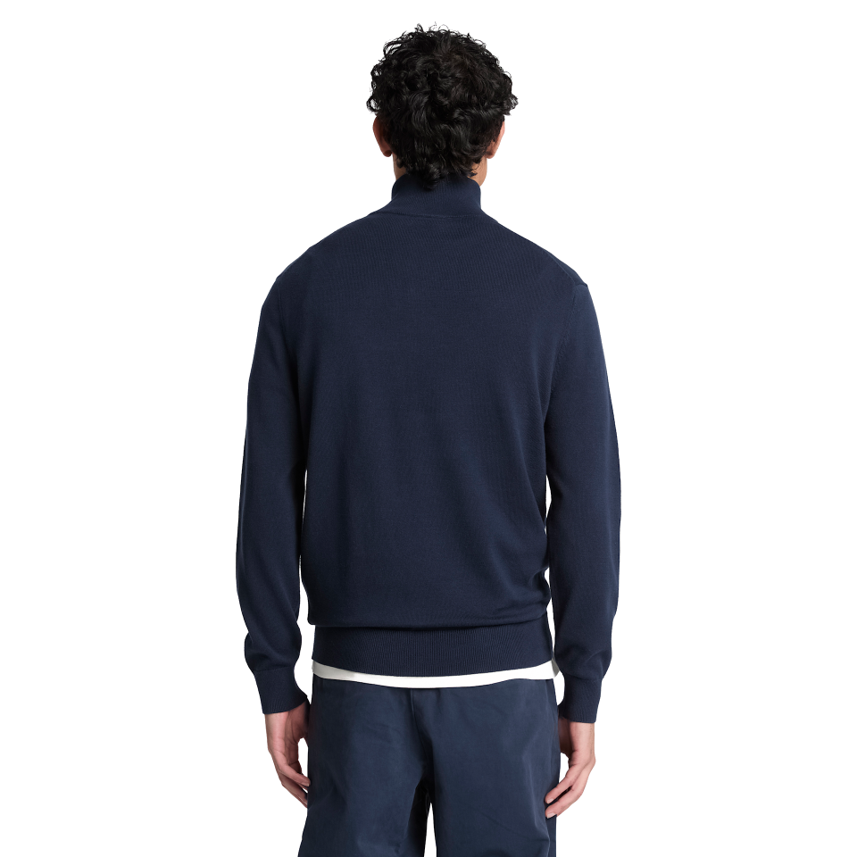 Oyster River Cotton 1/4 Zip Sweater Dark Sapphire